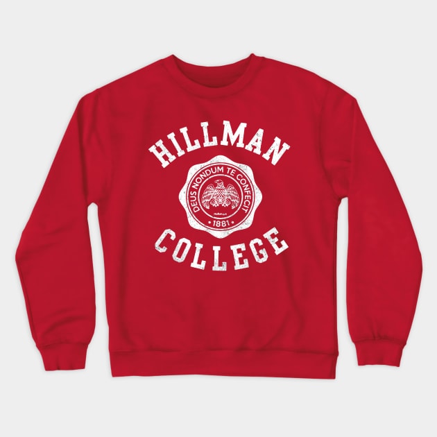 Hillman College | Red REtro Crewneck Sweatshirt by McKenna Guitar Sales